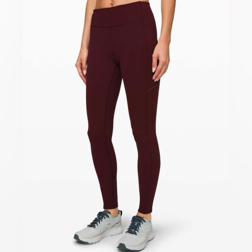 Lululemon sz 8 Speed Up Tight 28" Garnet Burgundy Leggings great condition